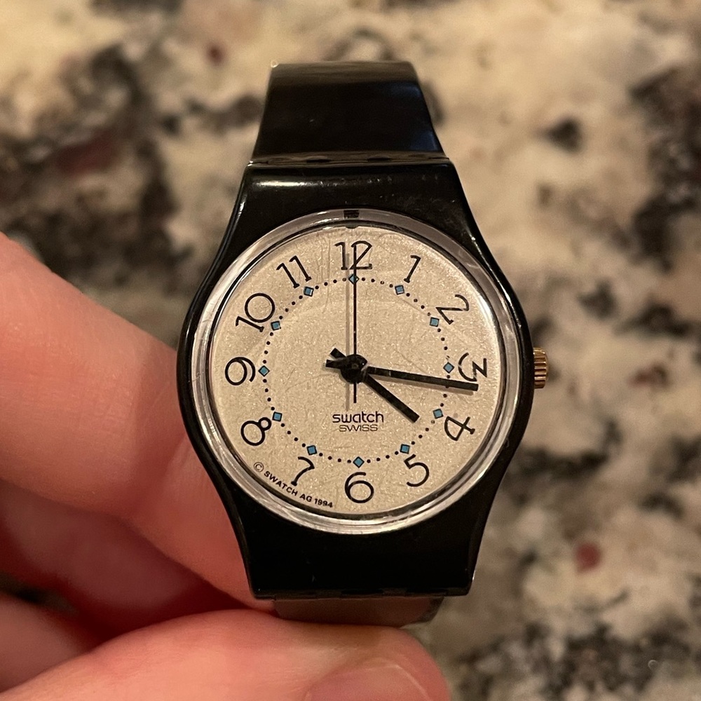 Vintage Original Swatch Watch Black WOMENS.